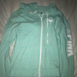vs pink blue zip up hoodie